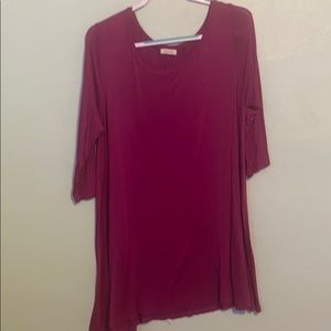 Love in magenta tunic top